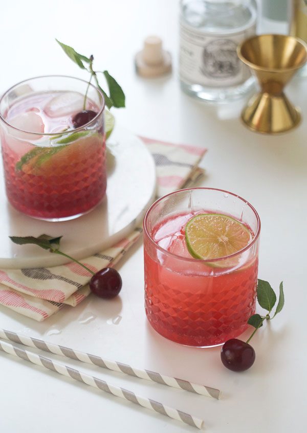 sour cherry gin tonic