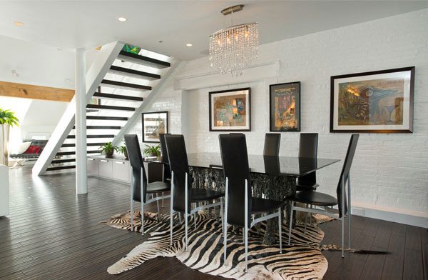 zebra dining room rug