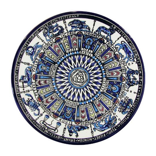 Astrological Signs Plate Armenian Ceramic large