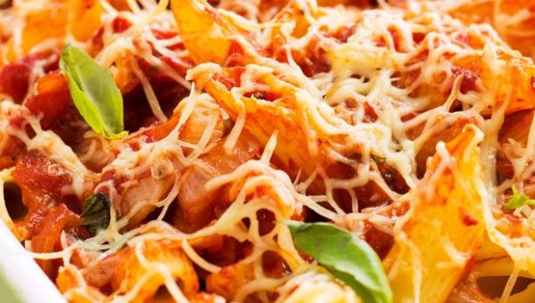 Tomato Basil Baked Penne - #recipe by #eatwell101 - https://www.eatwell101.com/tomato-baked-penne-recipe