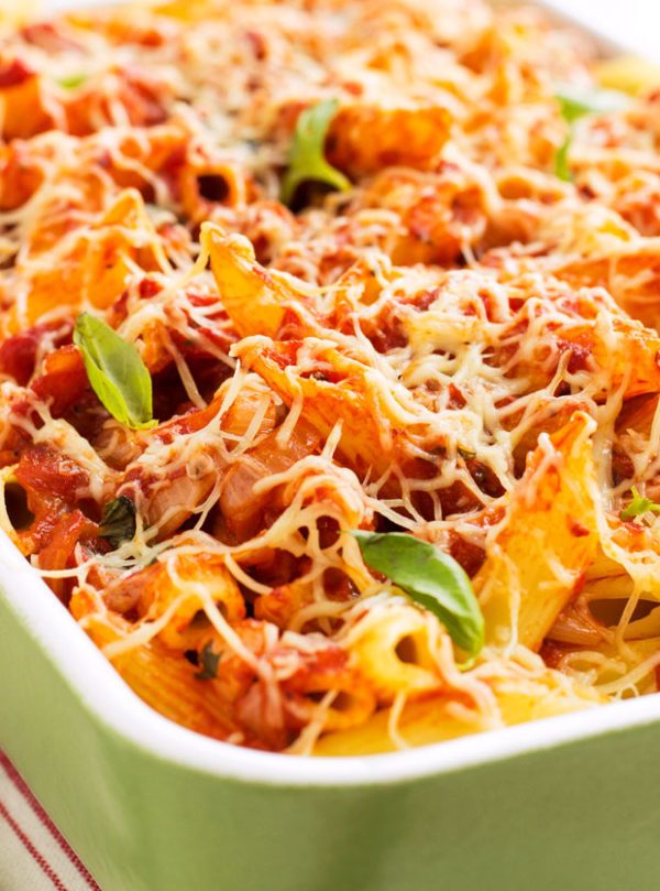 Tomato Basil Baked Penne