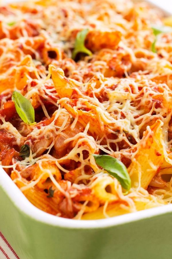 Tomato Basil Baked Penne - #recipe by #eatwell101 - https://www.eatwell101.com/tomato-baked-penne-recipe