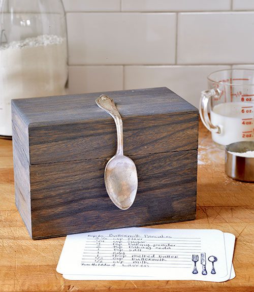 DIY spoon recipe organizer