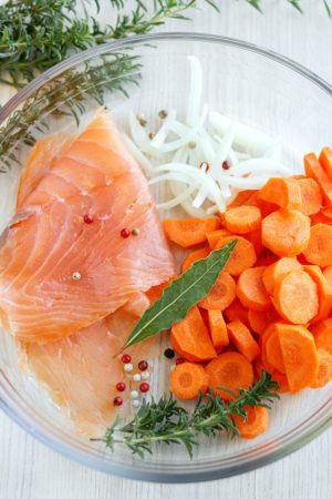 Marinated Smoked Salmon with Herbs & Carrot