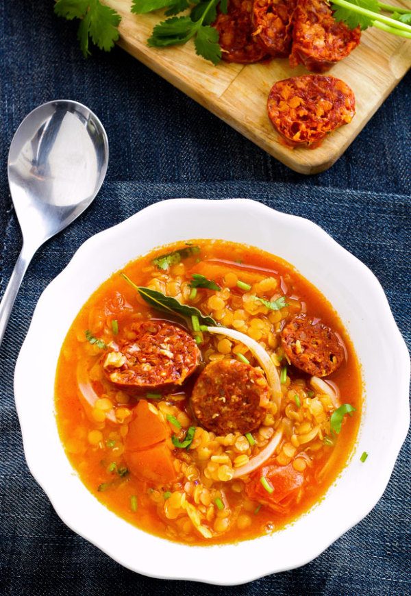 Spicy Tomato and Lentil Soup