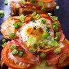 Ham, Tomato Mozzarella Pizza Toast with Scallion thumbnail