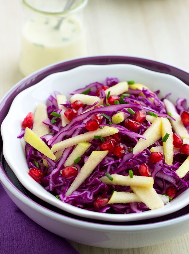 Red Cabbage Salad Recipe and Apple Pomegranate — Eatwell101