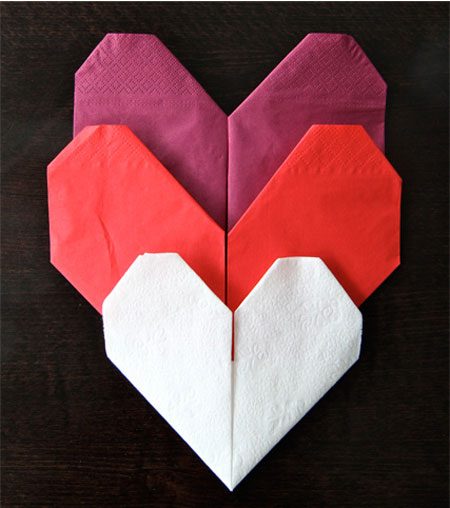 origami heart napkin fold