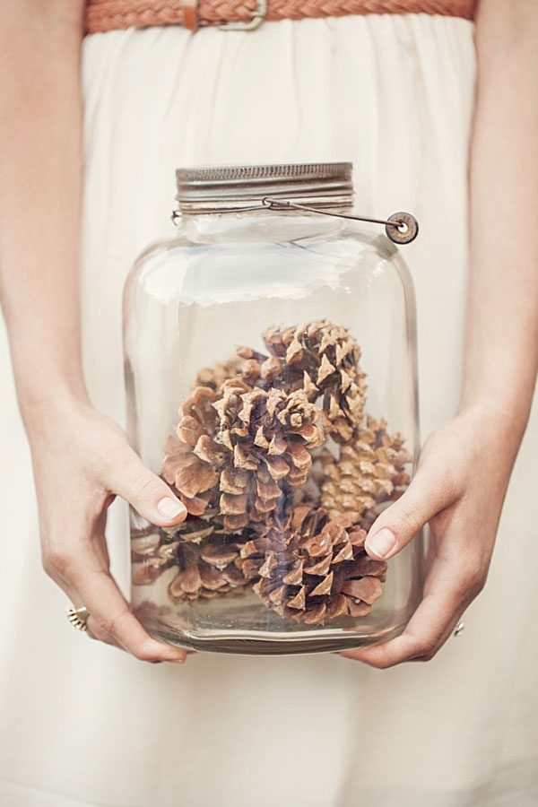 pinecone jar centerpiece