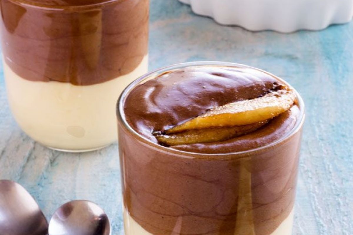 Double Chocolate Mousse With Caramelized Pear