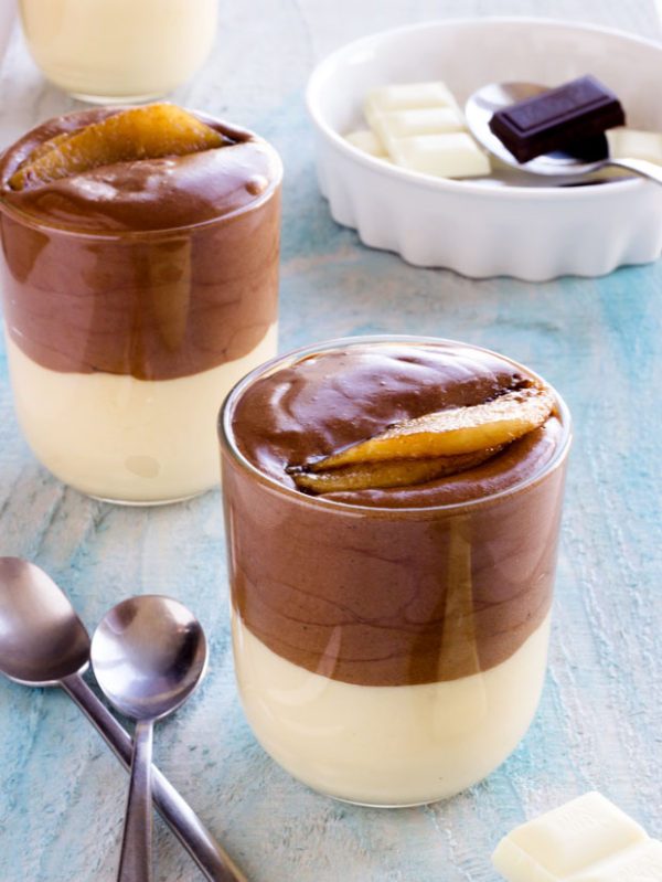 Double Chocolate Mousse With Caramelized Pear