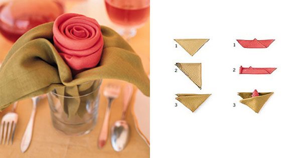 rose napkins fold tutorial