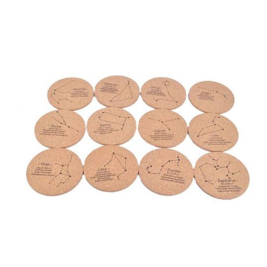 zodiac cork coasters