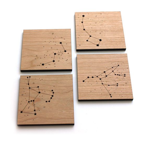 zodiac wooden coasters