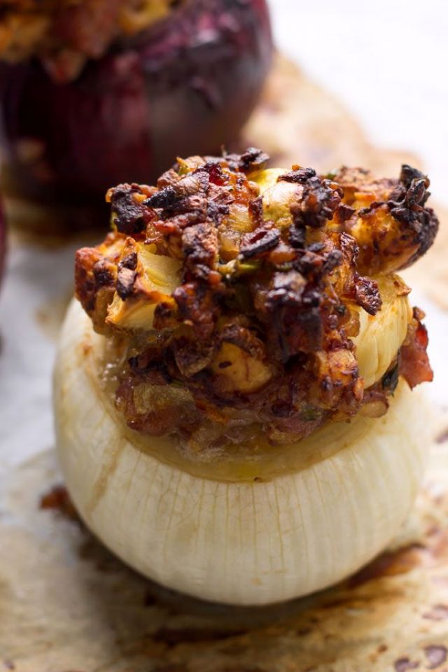 Baked Sausage Stuffed Onions Recipe