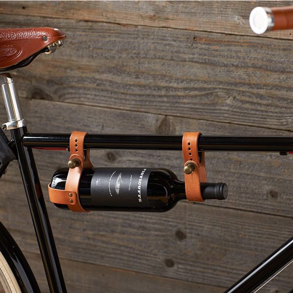 Bicycle Leather Wine Holder