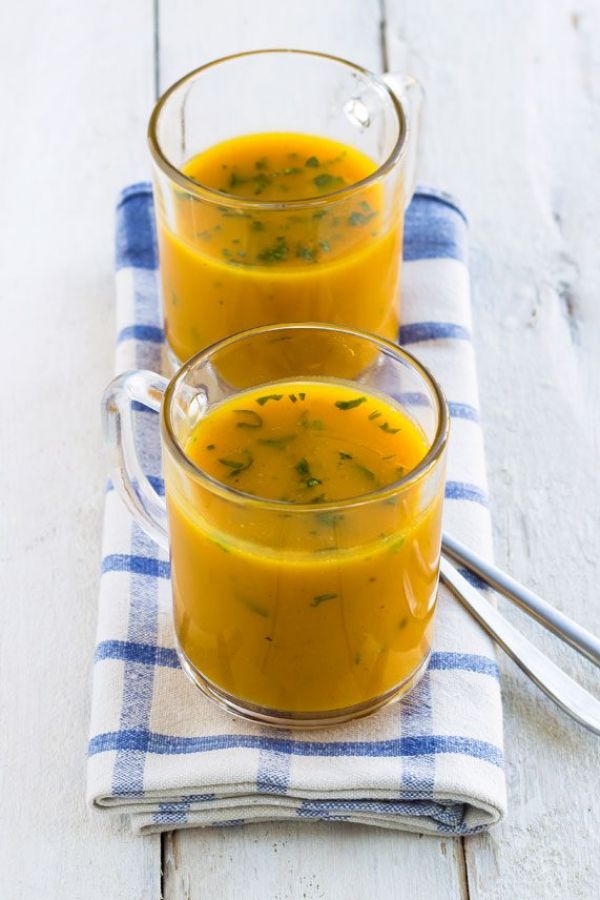 Cilantro Butternut Squash Soup - #recipe by #eatwell101 - https://www.eatwell101.com/roasted-butternut-squash-soup-recipe