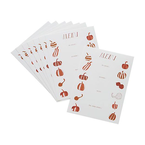 Fall Harvest Menu Cards