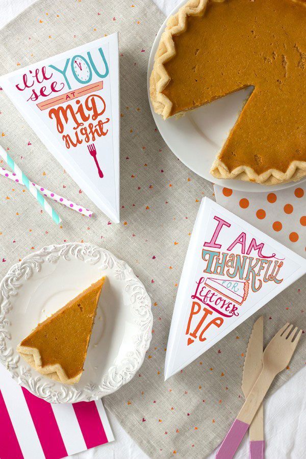Free Printable Leftover Pie Labels for Thanksgiving