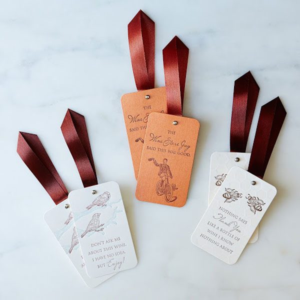 Letterpressed Witty Wine Tags