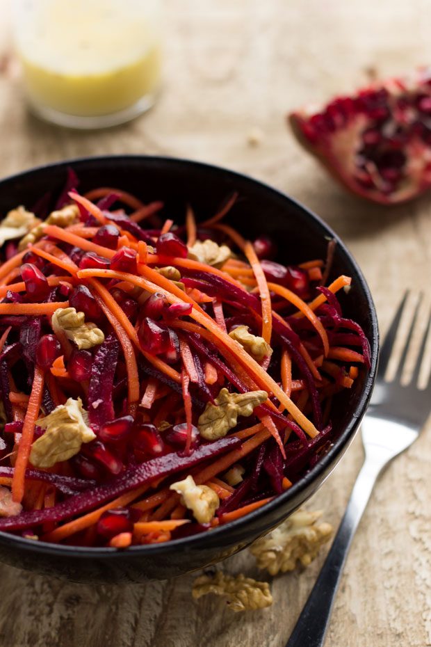 Beet Carrot Pomegranate Salad