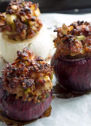 Baked Sausage Stuffed Onions Recipe