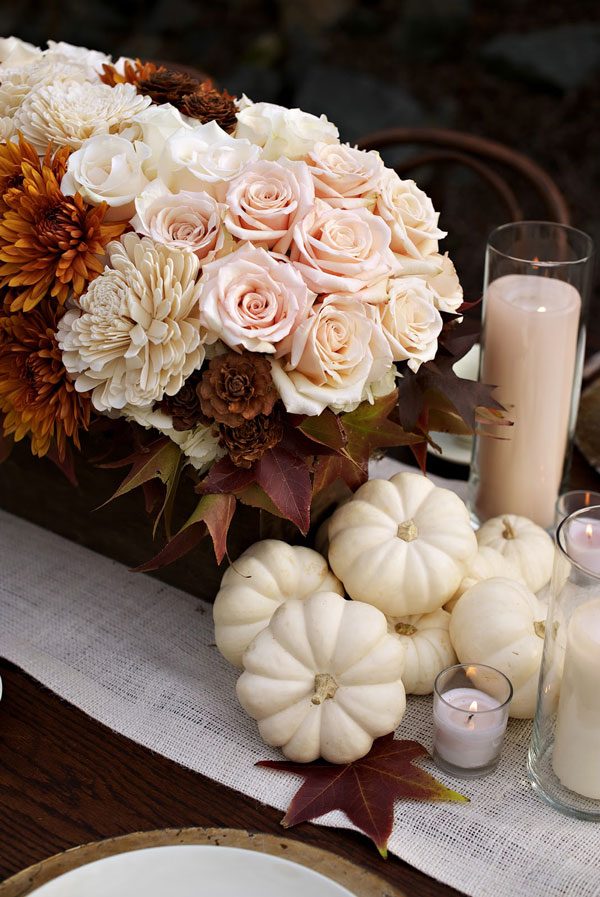 White Pumpkin Centerpiece