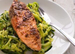Oven Roasted Salmon with Zucchini Noodles