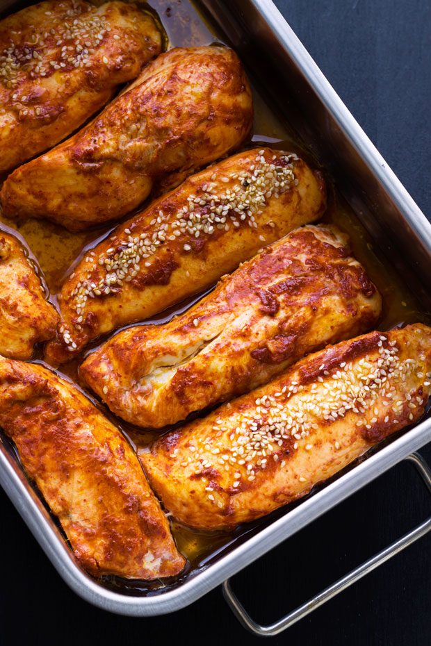 Roasted Sriracha Chicken Breasts Recipe - Oven-Roasted ...