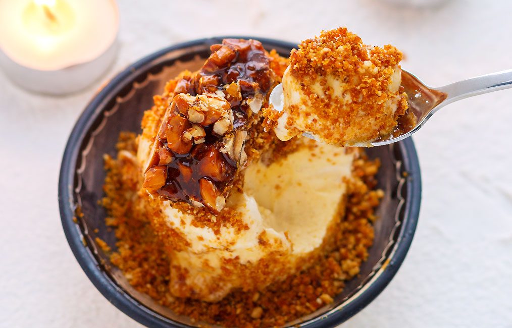 Ice Cream Cake with Caramelized Hazelnuts