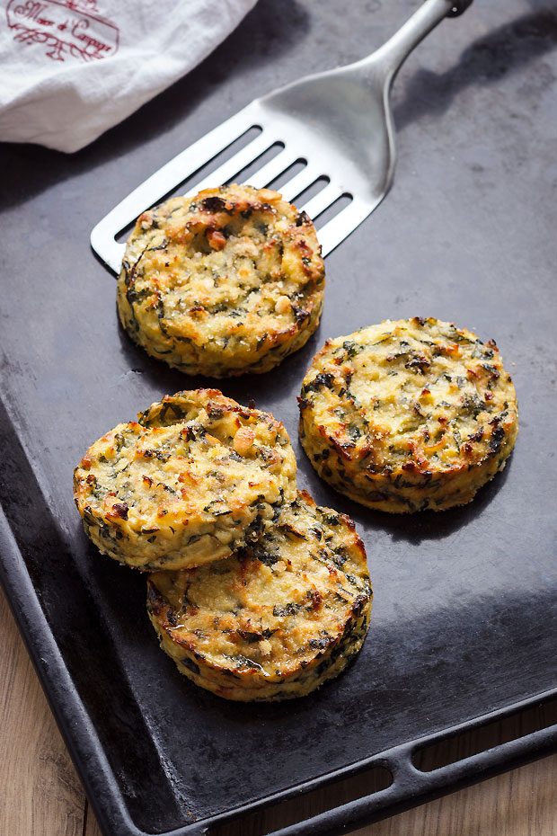 Baked Swiss Chard Potato Cakes - #recipe by #eatwell101 - https://www.eatwell101.com/swiss-chard-potato-cakes-recipe