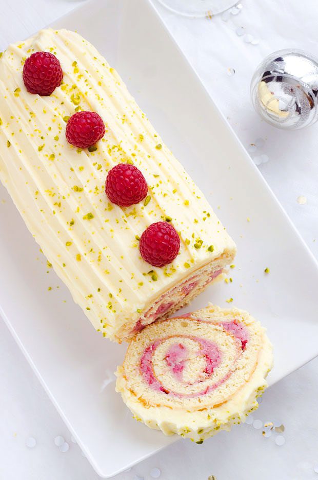 Raspberry Chocolate Cake Roll for your Holiday party