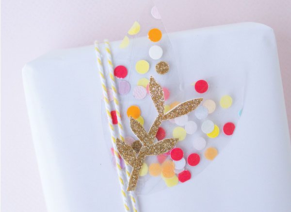 confetti gift wrap idea