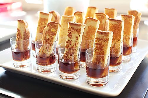 frenchtoast appetizers in a shot glass