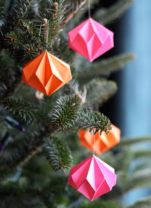 origami diamond ornaments