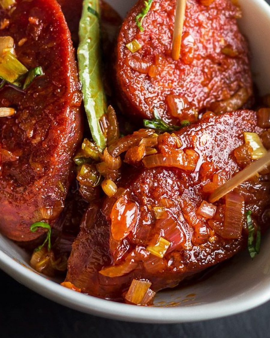 Cider Glazed Chorizo Tapas - #recipe by #eatwell101 - https://www.eatwell101.com/apple-cider-glazed-chorizo-tapas