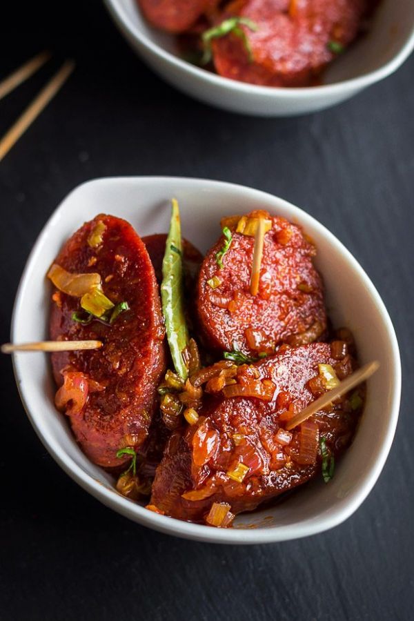 Cider Glazed Chorizo Tapas - #recipe by #eatwell101 - https://www.eatwell101.com/apple-cider-glazed-chorizo-tapas