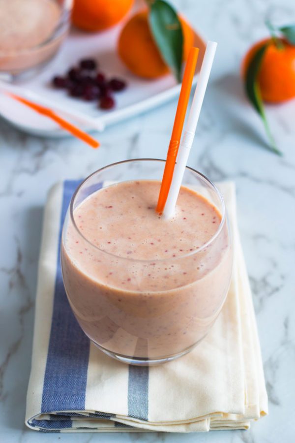Clementine Cranberry Smoothie - #recipe by #eatwell101 - https://www.eatwell101.com/energy-clementine-cranberry-smoothie-recipe