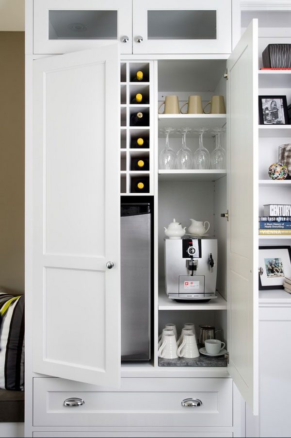 kitchen cabinet coffee bar