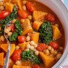 Sweet Potato, Kale and Chickpea Soup {Vegan} thumbnail
