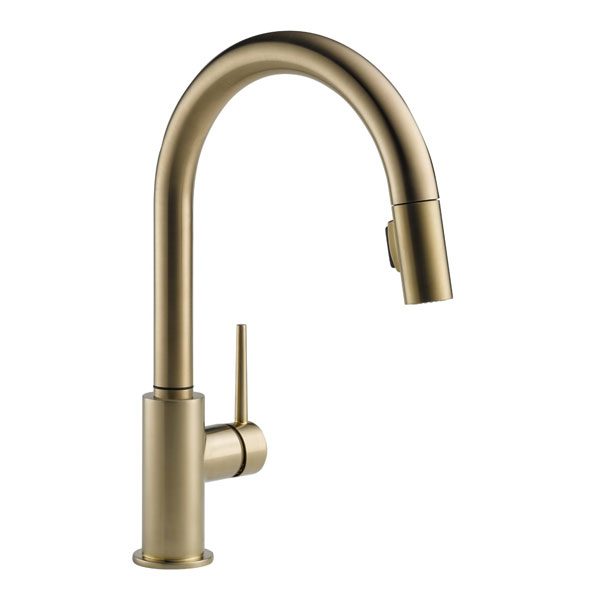 Single Handle Pull Down Kitchen-Faucet Champagne Bronze