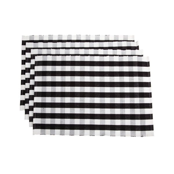 black and white gingham pattern napkins
