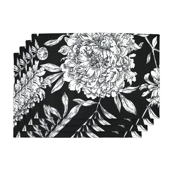 black and white placemats