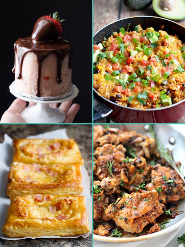 Chocolate Strawberry Layer Cakes & One Pot Cheesy Chicken Taco Rice