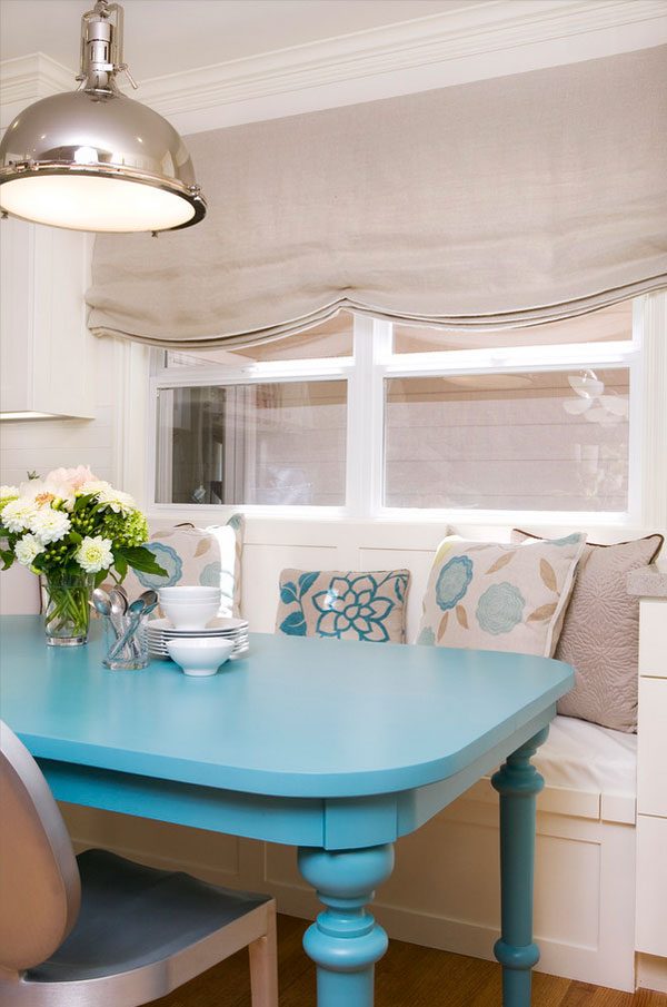 customized blue kitchen table