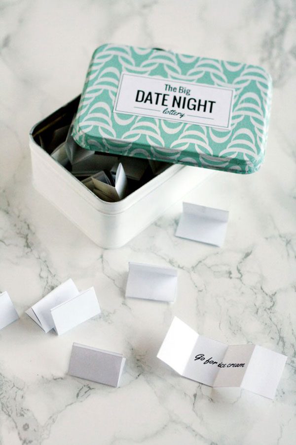 date night lottery tin