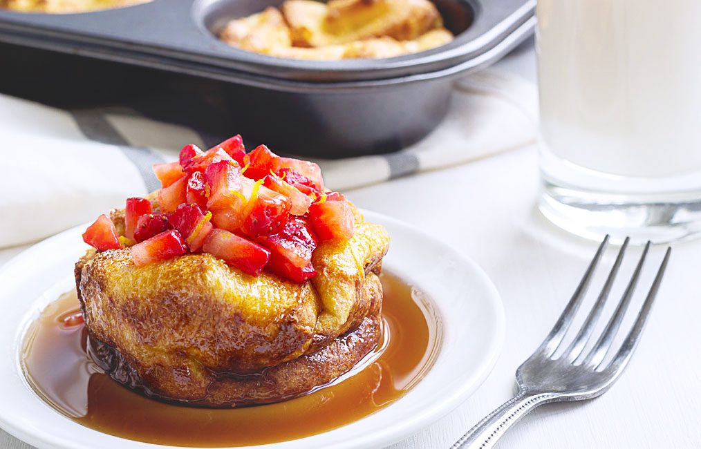 Baked French Toast Muffins with Strawberry Salsa