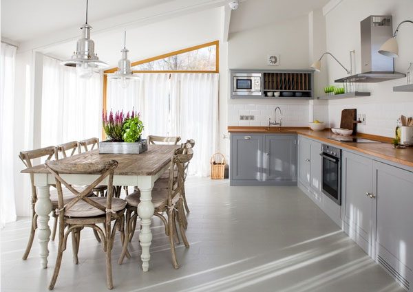 grey beach style kitchen