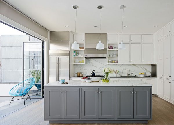 grey kitchen island San Francisco