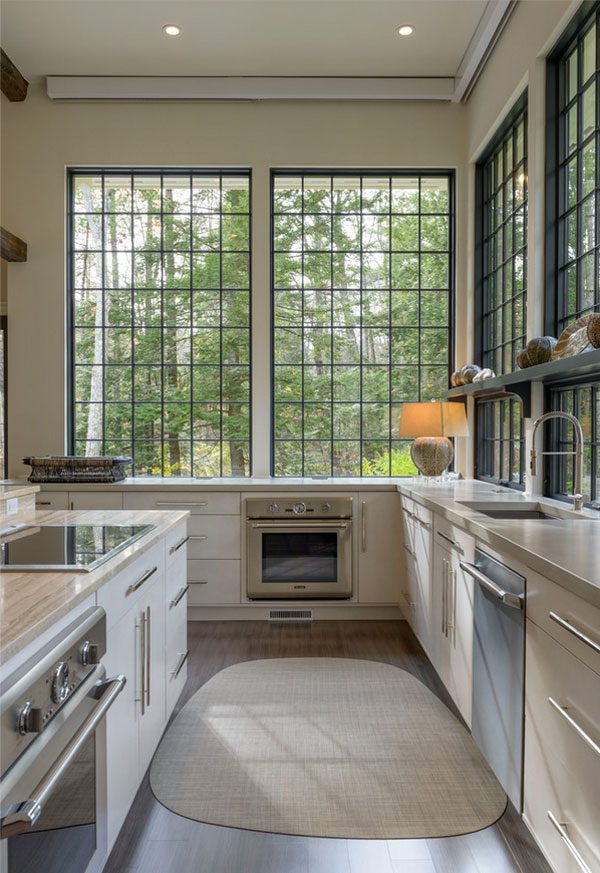 industial style kitchen factory windows